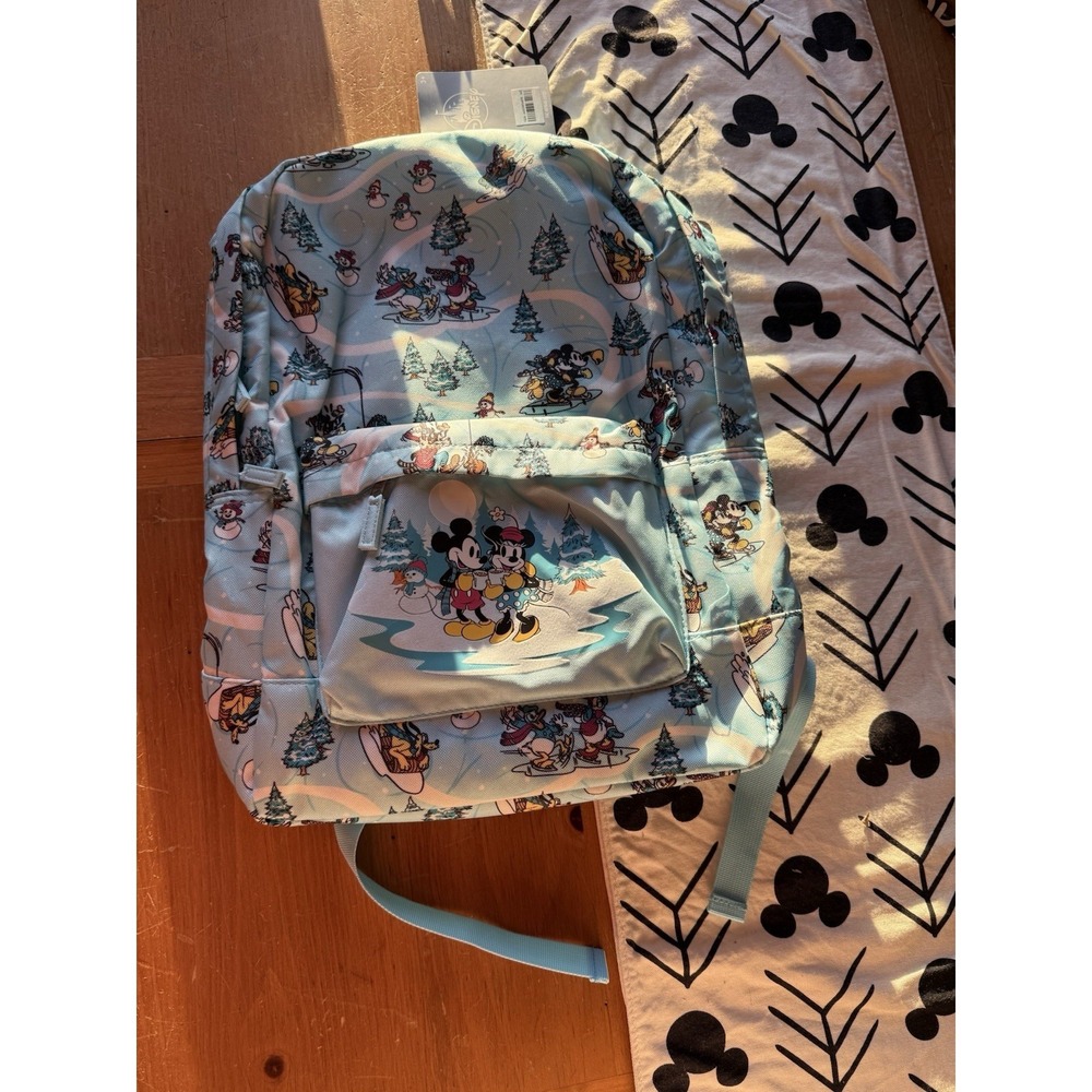 Disney Parks Mickey Mouse & Friends Winter Holiday Christmas Backpack Large NWT